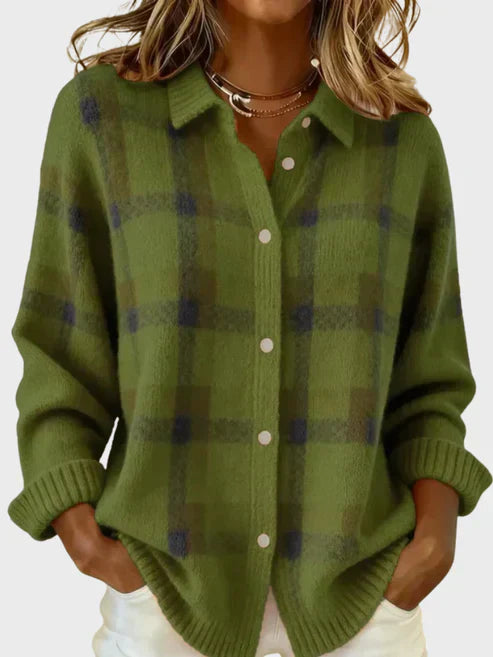 Bianca Retro Plaid Cardigan 1