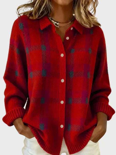 Bianca Retro Plaid Cardigan 2