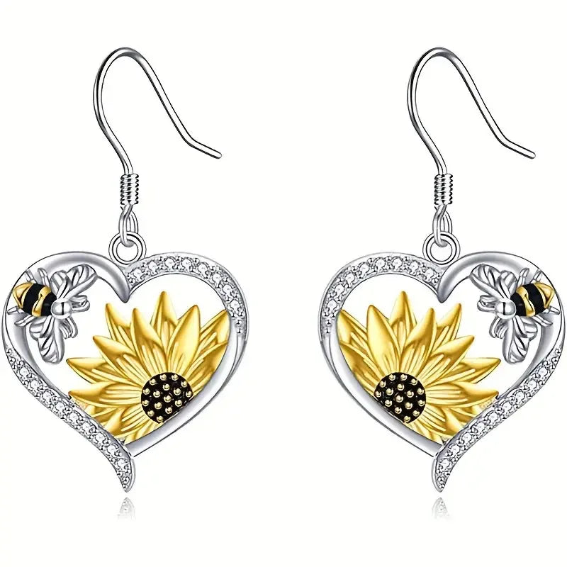 Bianca Sunflower Bee Earrings 1