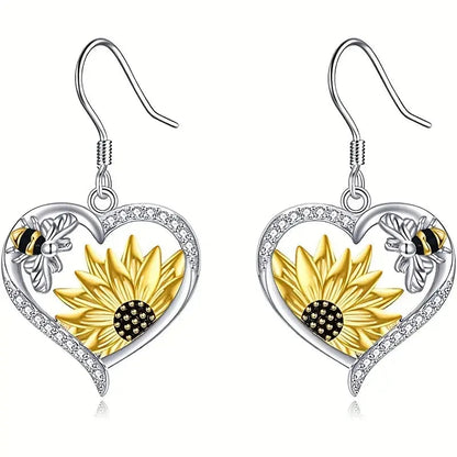 Bianca Sunflower Bee Earrings 1