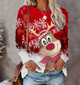 Women's Christmas reindeer sweater with snowflake motifs