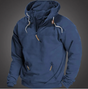 Men's quarter-zip hoodie with drawstring hood and front pocket