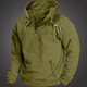 Men's quarter-zip hoodie with drawstring hood and front pocket