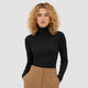 Women's ribbed turtleneck sweater with long sleeves