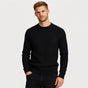 Men's cable knit crew neck sweater with long sleeves