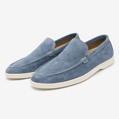Moc-toe slip-on loafers with light soles