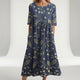 Women's Floral Print Maxi Dress — V-Neck Flowing Summer Maxi Dress