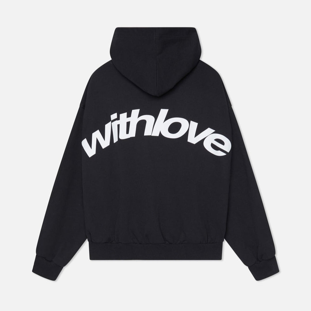 Unisex cropped hoodie with hood and large back graphic lettering