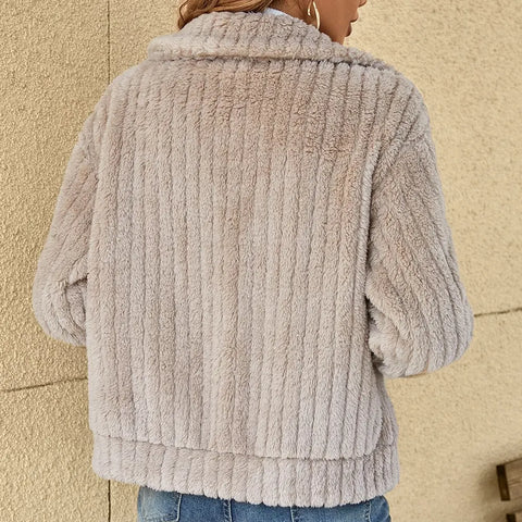 Women's textured hooded fleece jacket with full zip