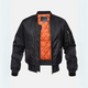 Men's quilted bomber jacket with zip front, stand collar and multiple zipped pockets