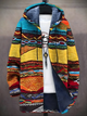 Multicolor abstract art print zip-up hoodie with hood