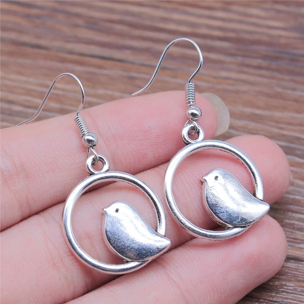 Brielle Bird Charm Drop Earrings 2