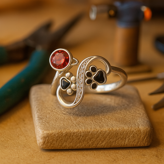 Brielle Paw Print Ring 0