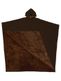 Oversized hooded poncho with plush-looking lining and wide sleeves