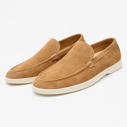 Moc-toe slip-on loafers with light soles