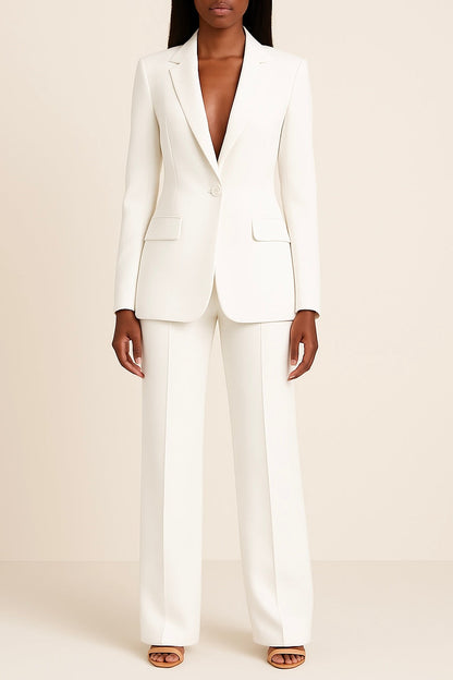 Women's tailored blazer and full-length trouser set