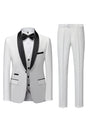 Men's three-piece suit with shawl lapel, waistcoat and trousers