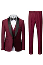 Men's three-piece suit with shawl lapel, waistcoat and trousers
