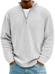 Men's ribbed half-zip sweater with high collar