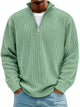 Men's ribbed half-zip sweater with high collar