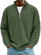 Men's ribbed half-zip sweater with high collar