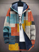 Colourful geometric zip-up hoodie with hood and long sleeves