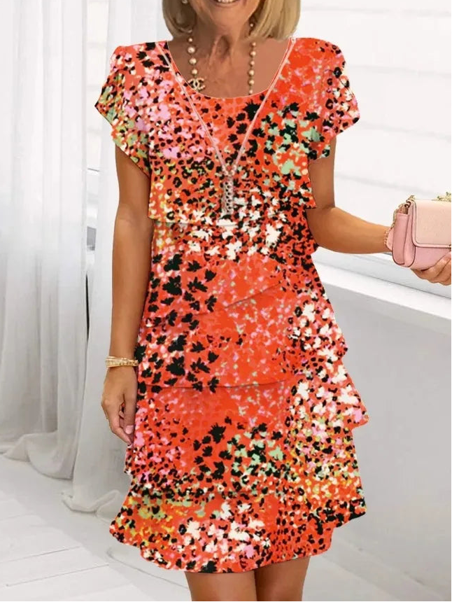 Cassandra Ruffle A-Line Dress 0