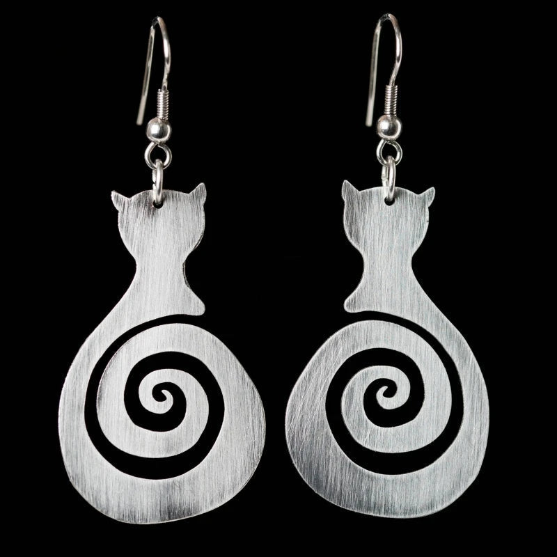 Cassandra Spiral Cat Earrings 0