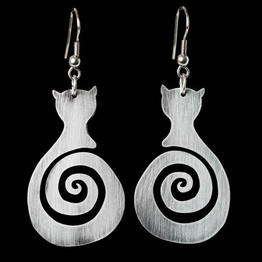 Cassandra Spiral Cat Earrings 0