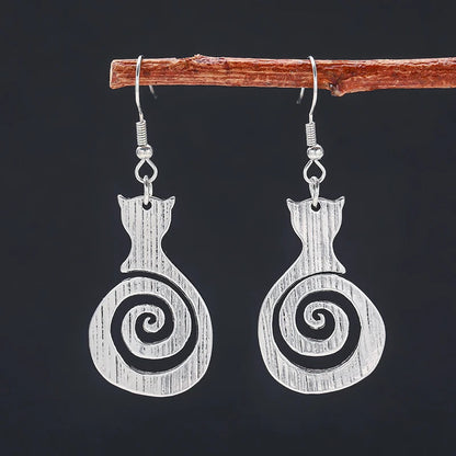 Cassandra Spiral Cat Earrings 3