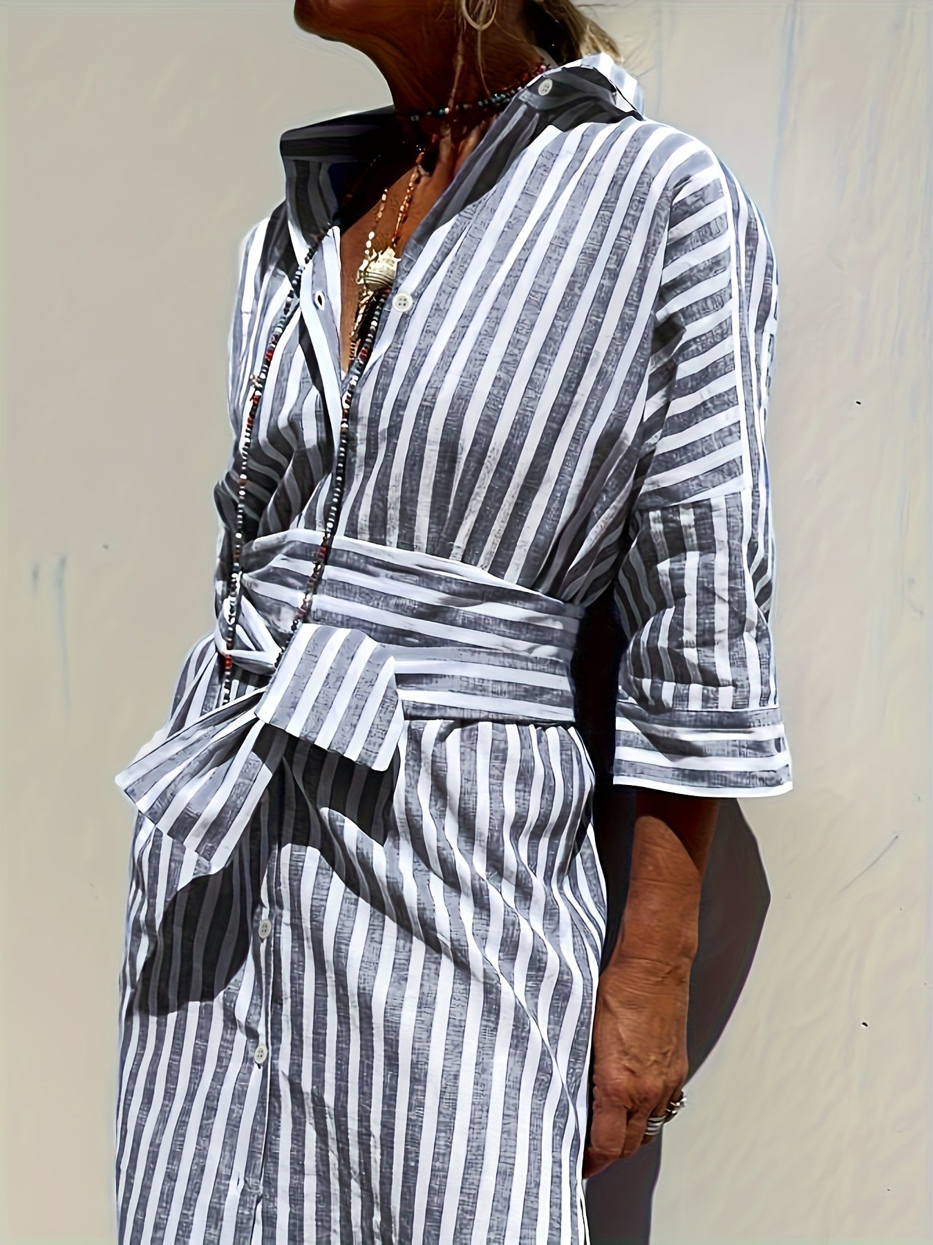 Cassandra Striped Shirt Dress 3