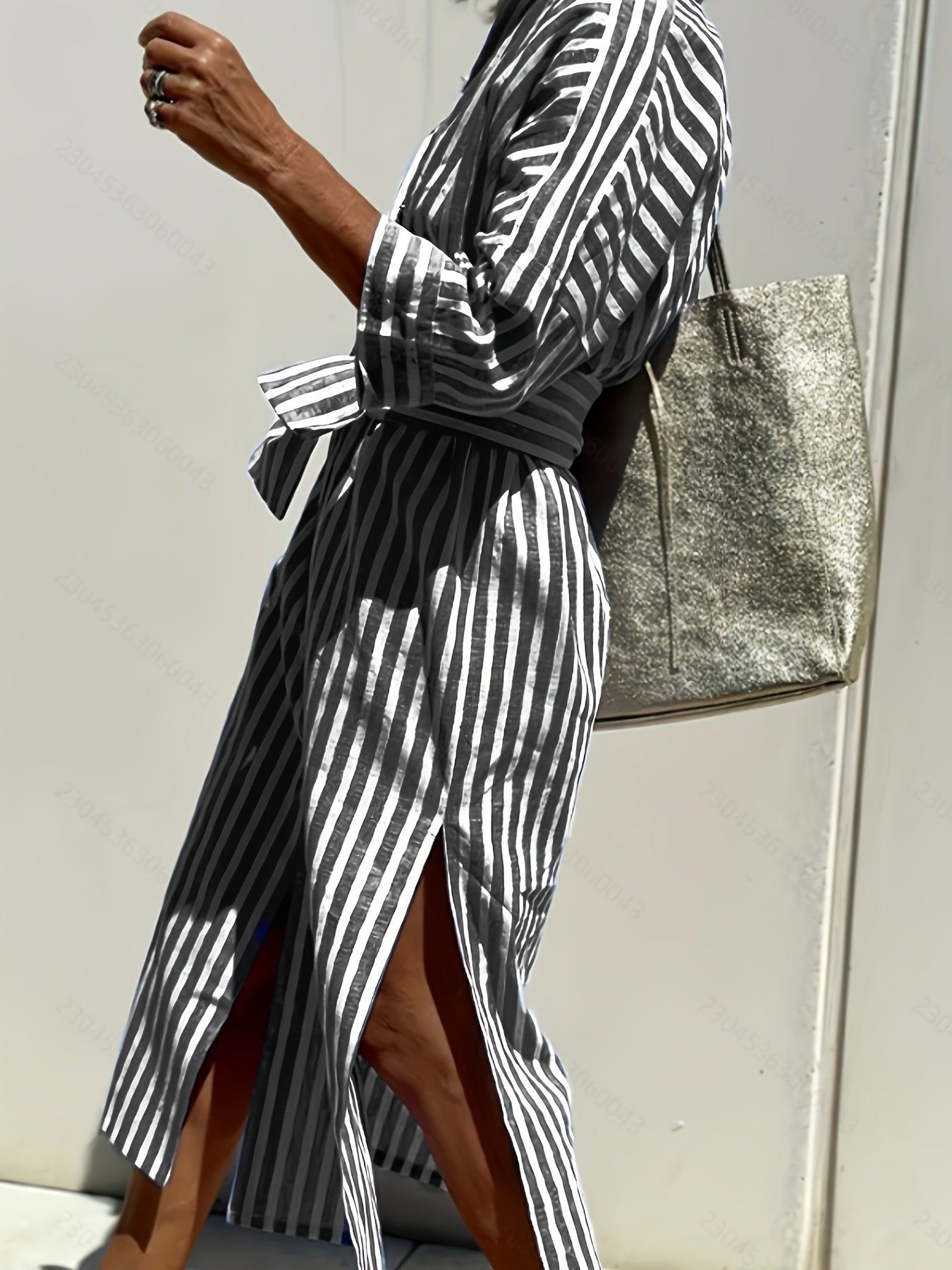 Cassandra Striped Shirt Dress 7