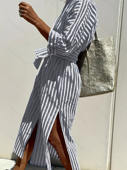 Cassandra Striped Shirt Dress 8