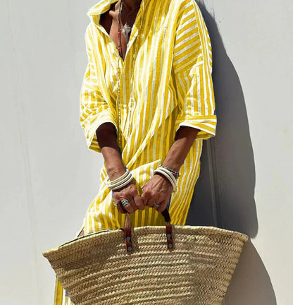 Cassandra Striped Shirt Dress 9