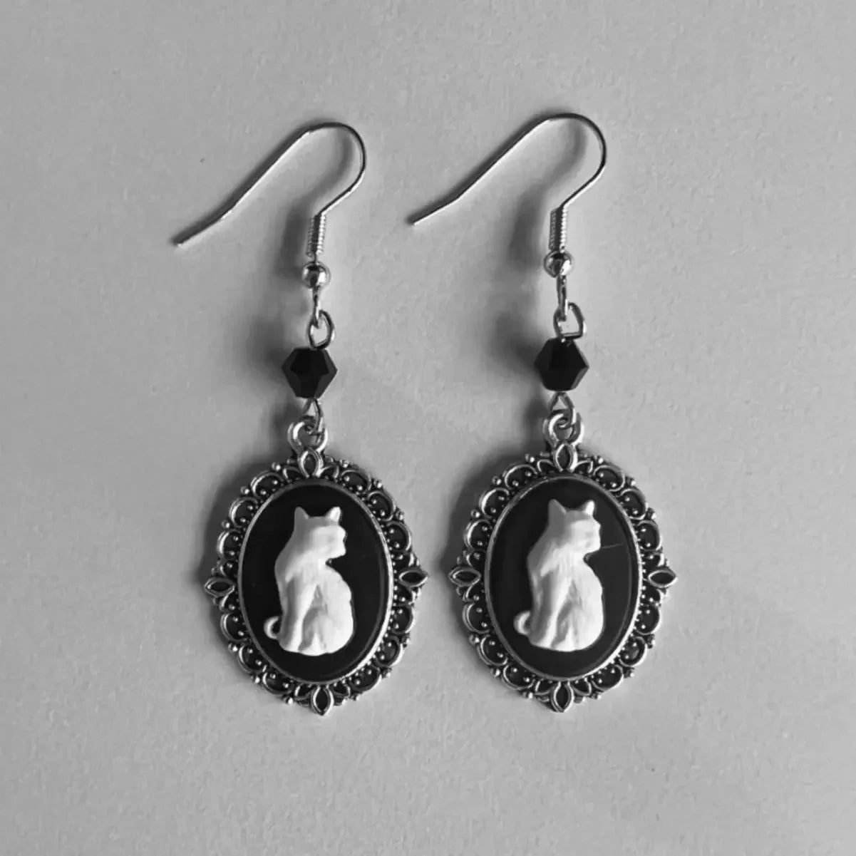 Cassandra Vintage Cat Drop Earrings 0