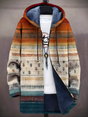 Unisex multicolour abstract zip-up hoodie with hood and long sleeves