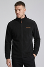Men's full-zip fleece sweatshirt with stand collar and long sleeves