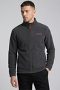 Men's full-zip fleece sweatshirt with stand collar and long sleeves
