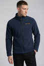 Men's full-zip fleece sweatshirt with stand collar and long sleeves