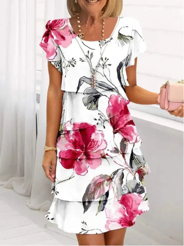 Celeste A-Line Ruffle Dress 0