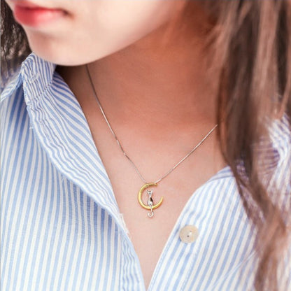 Celeste Cat Crescent Necklace 3