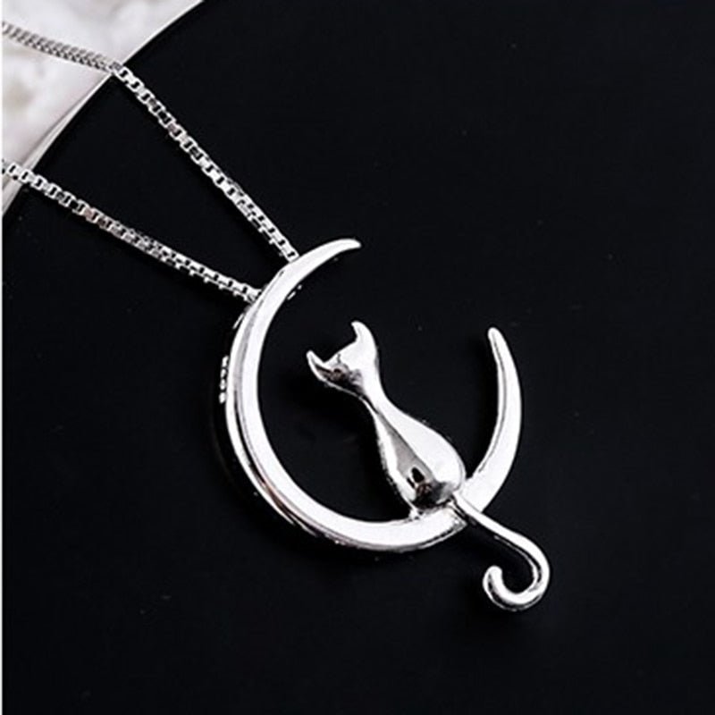 Celeste Cat Crescent Necklace 5