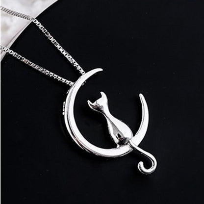 Celeste Cat Crescent Necklace 5