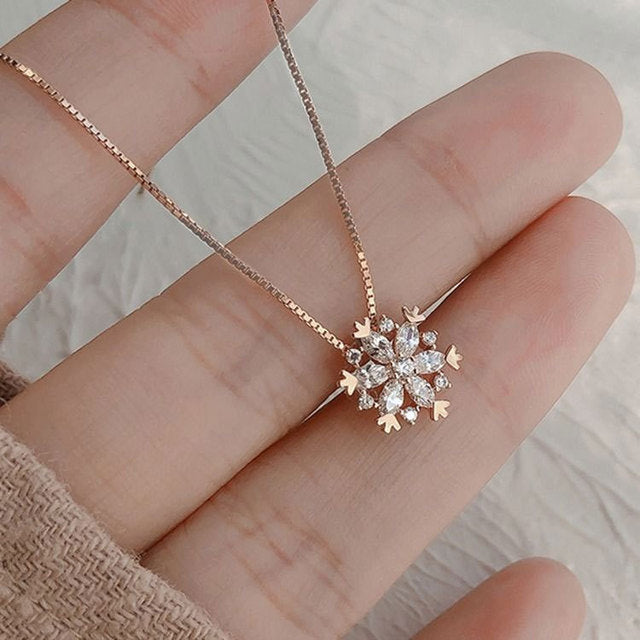 Celeste Crystal Snowflake Necklace 0