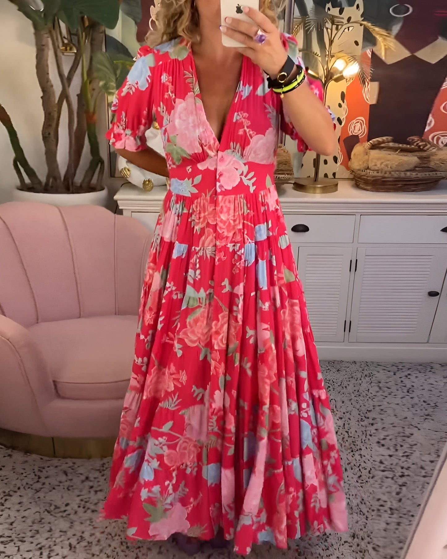 Celeste Floral Pocket Dress 0