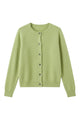 Women's round neck button front cardigan with long sleeves