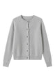 Women's round neck button front cardigan with long sleeves