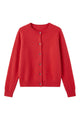 Women's round neck button front cardigan with long sleeves
