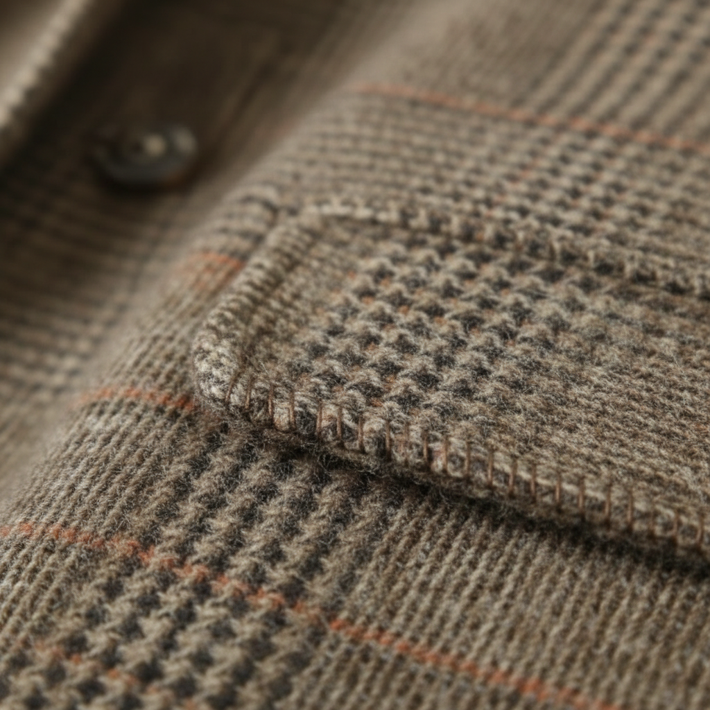 Women's checked trench coat with notch lapel and patch pockets