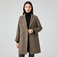Women's checked trench coat with notch lapel and patch pockets